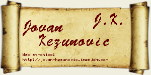 Jovan Kezunović vizit kartica